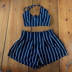 Two piece from ZAFUL, Size L, dark blue and white